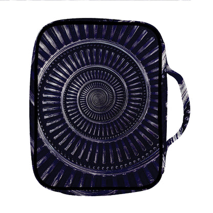 Dark Navy Metal Spiral Print Front Pocket Bible Bag