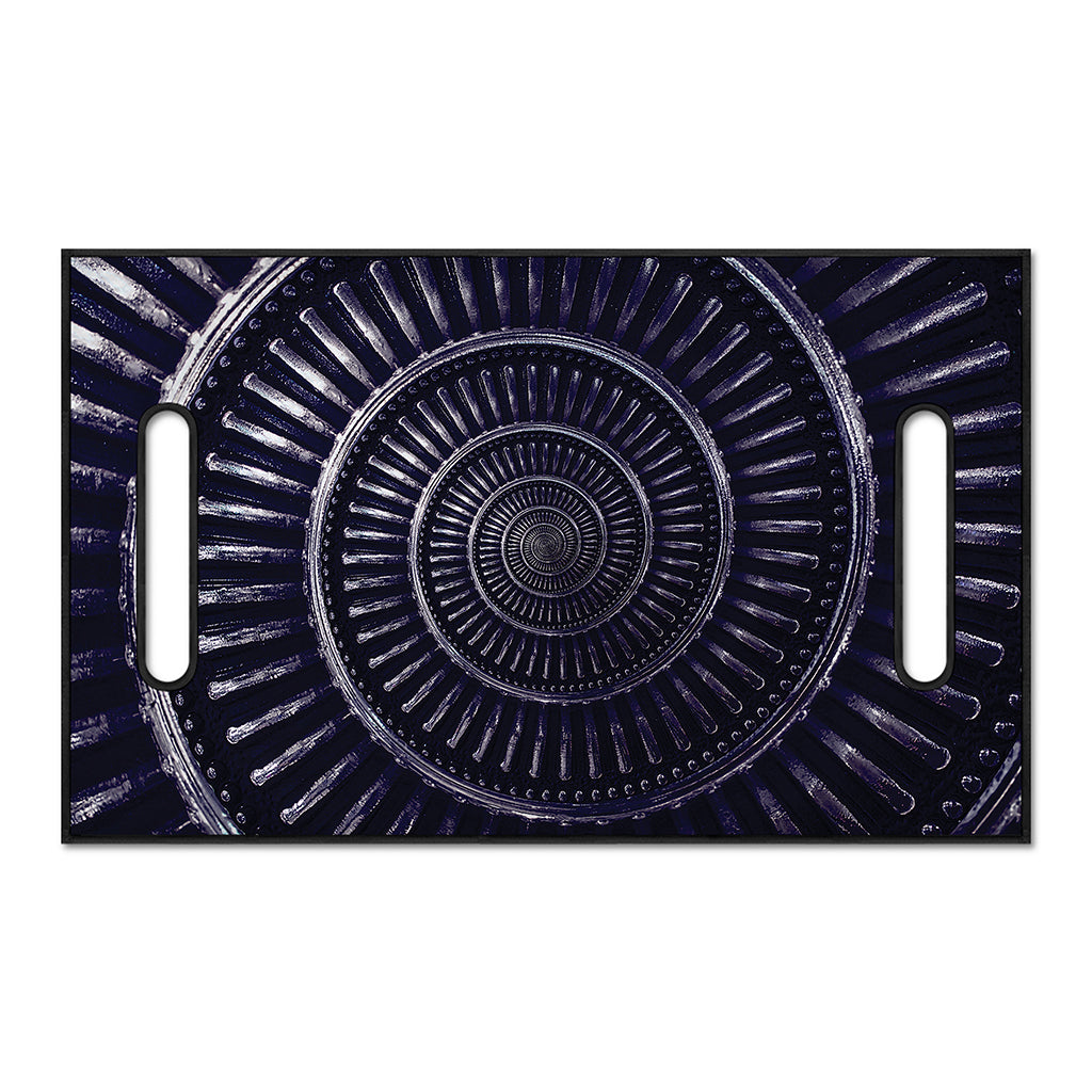 Dark Navy Metal Spiral Print Golf Cart Seat Cover