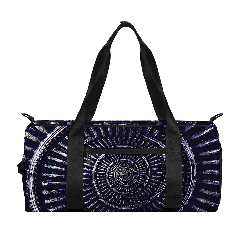 Dark Navy Metal Spiral Print Gym Bag