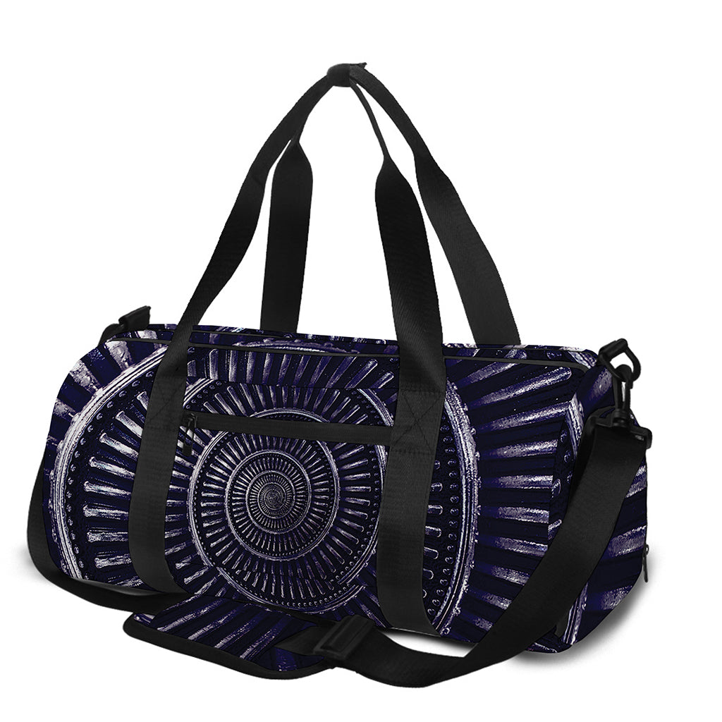 Dark Navy Metal Spiral Print Gym Bag