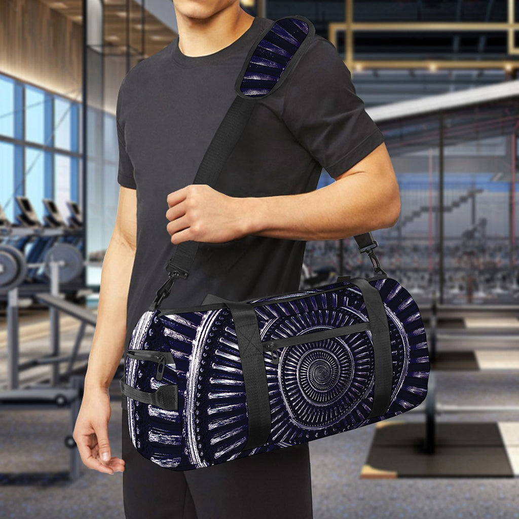 Dark Navy Metal Spiral Print Gym Bag