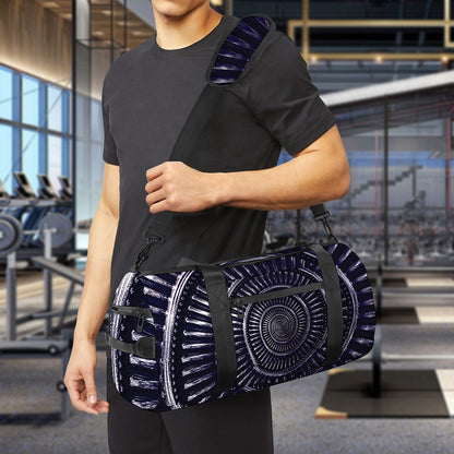 Dark Navy Metal Spiral Print Gym Bag