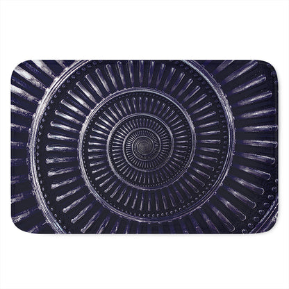 Dark Navy Metal Spiral Print Indoor Door Mat