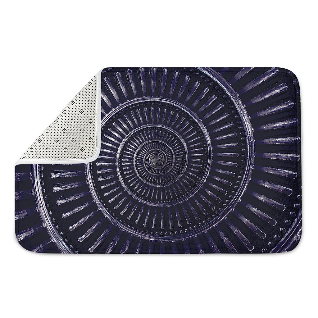 Dark Navy Metal Spiral Print Indoor Door Mat