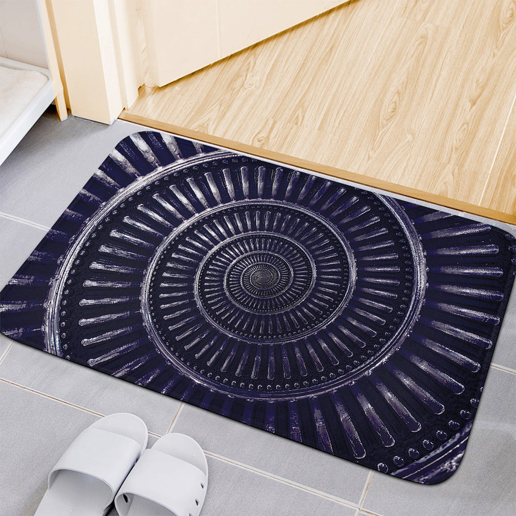 Dark Navy Metal Spiral Print Indoor Door Mat