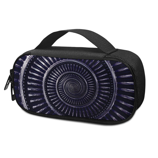 Dark Navy Metal Spiral Print Insulin Cooler Travel Case