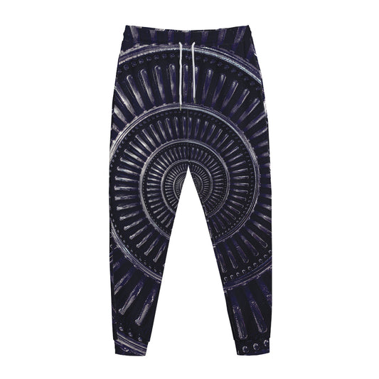 Dark Navy Metal Spiral Print Jogger Pants