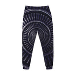 Dark Navy Metal Spiral Print Jogger Pants