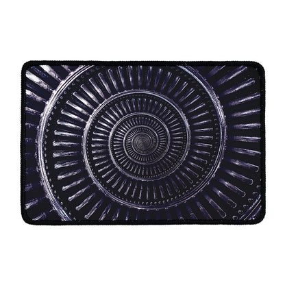 Dark Navy Metal Spiral Print Kitchen Mat