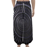 Dark Navy Metal Spiral Print Lantern Pants