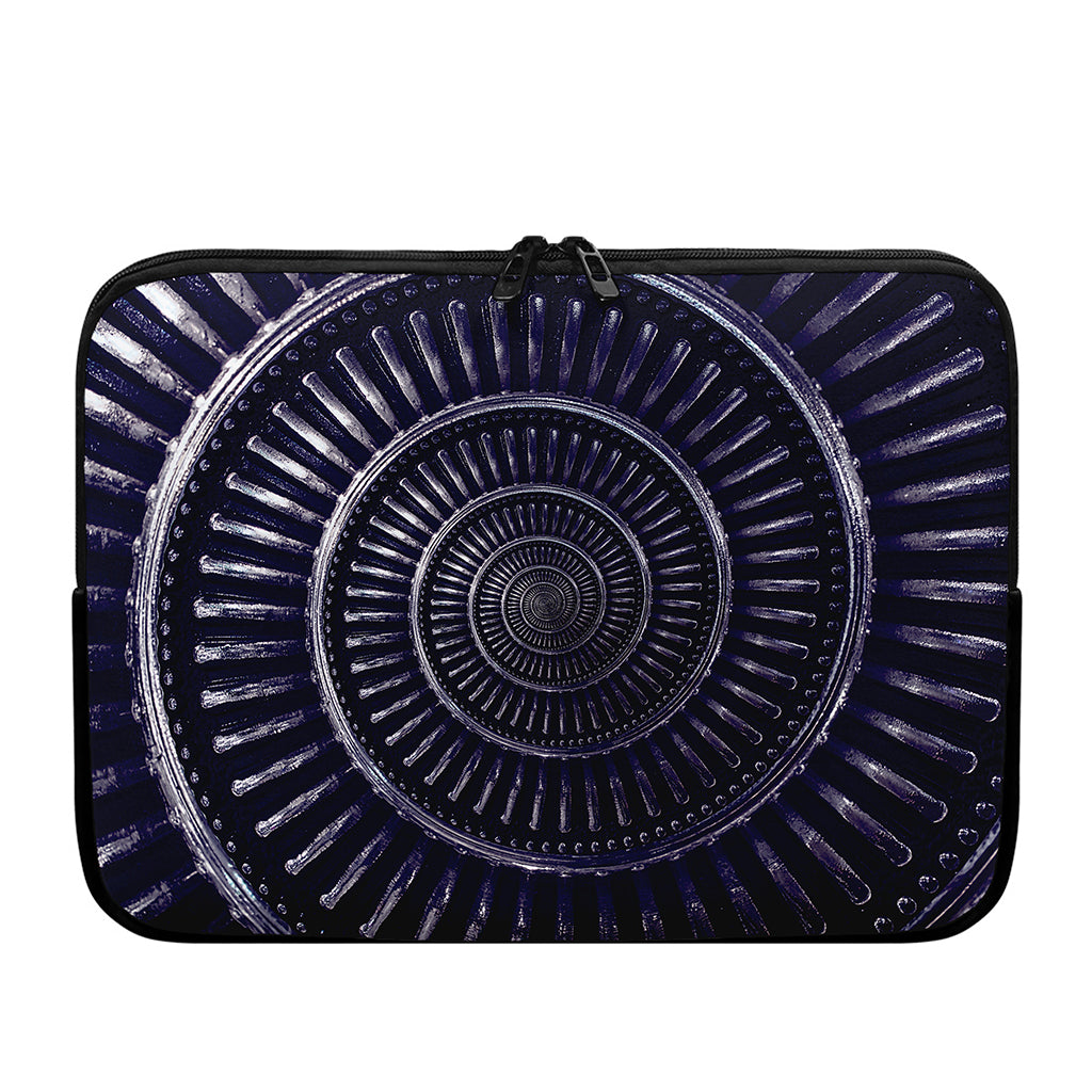 Dark Navy Metal Spiral Print Laptop Sleeve