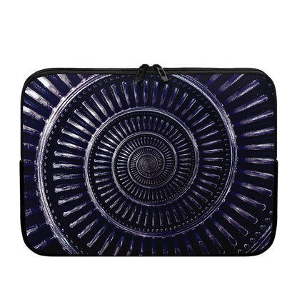 Dark Navy Metal Spiral Print Laptop Sleeve