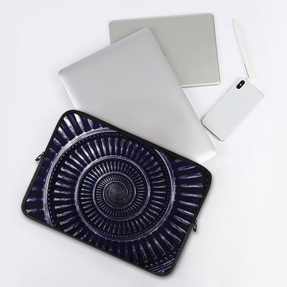 Dark Navy Metal Spiral Print Laptop Sleeve