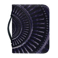 Dark Navy Metal Spiral Print Leather Bible Cover