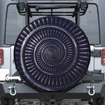 Dark Navy Metal Spiral Print Leather Spare Tire Cover