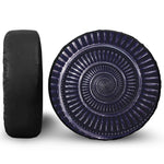 Dark Navy Metal Spiral Print Leather Spare Tire Cover