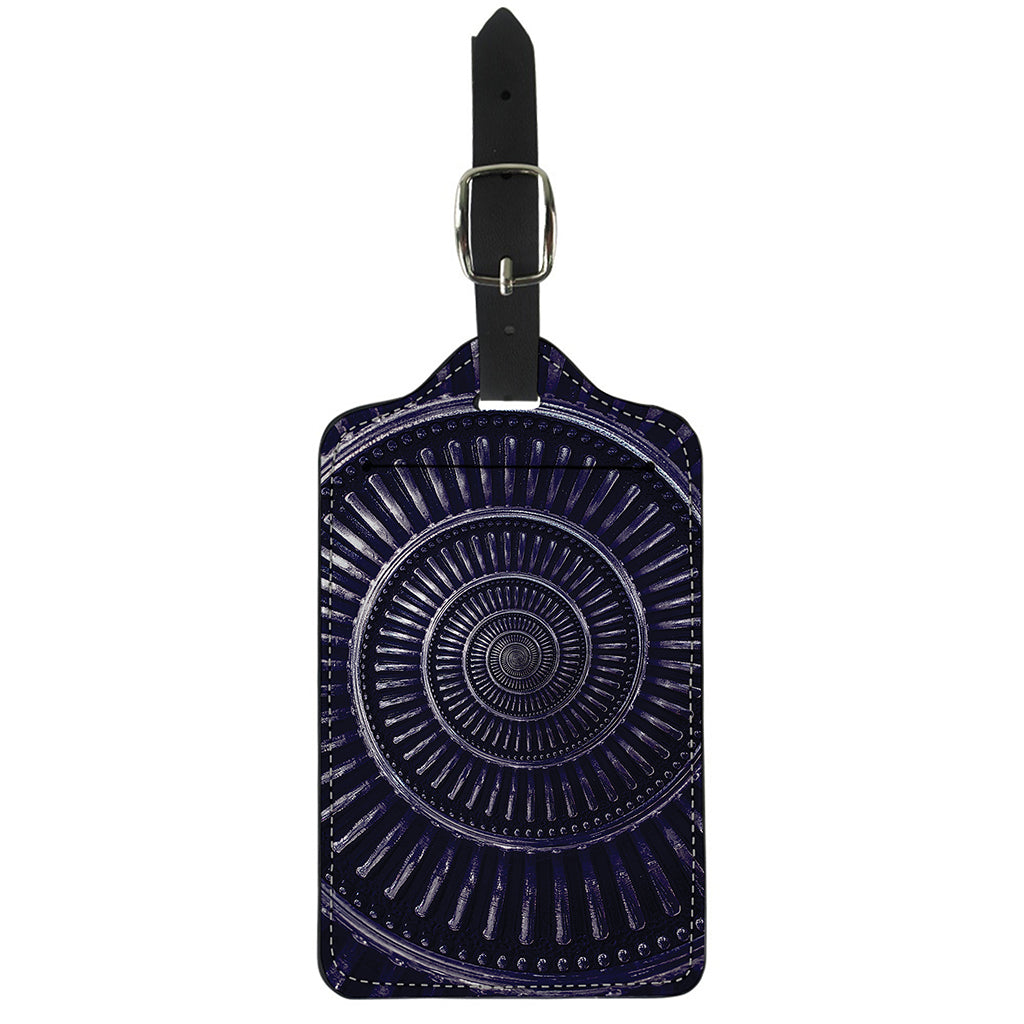 Dark Navy Metal Spiral Print Luggage Tag