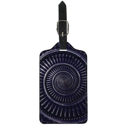 Dark Navy Metal Spiral Print Luggage Tag