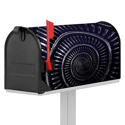 Dark Navy Metal Spiral Print Mailbox Cover