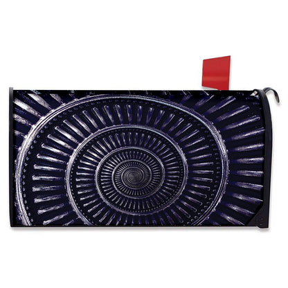 Dark Navy Metal Spiral Print Mailbox Cover