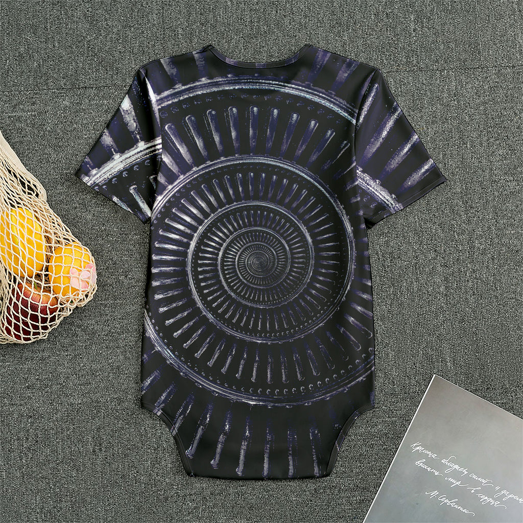 Dark Navy Metal Spiral Print Men's Bodysuit