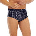 Dark Navy Metal Spiral Print Men's Briefs