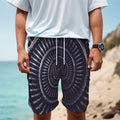 Dark Navy Metal Spiral Print Men's Cargo Shorts