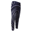 Dark Navy Metal Spiral Print Men's Compression Pants