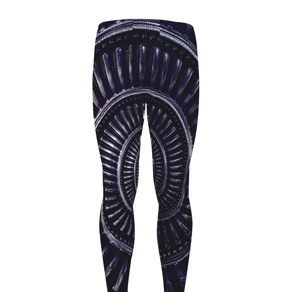 Dark Navy Metal Spiral Print Men's leggings