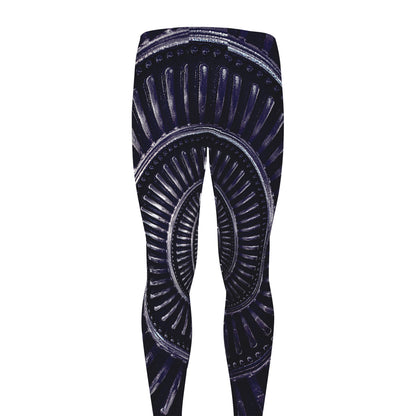 Dark Navy Metal Spiral Print Men's leggings