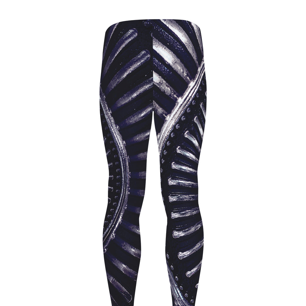Dark Navy Metal Spiral Print Men's leggings