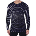 Dark Navy Metal Spiral Print Men's Long Sleeve T-Shirt