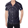 Dark Navy Metal Spiral Print Men's Shirt