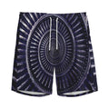 Dark Navy Metal Spiral Print Men's Athletic Shorts