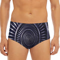 Dark Navy Metal Spiral Print Men's Triangle Swim Briefs