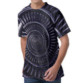 Dark Navy Metal Spiral Print Men's Velvet T-Shirt