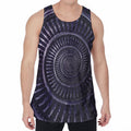 Dark Navy Metal Spiral Print Men's Velvet Tank Top