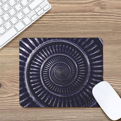 Dark Navy Metal Spiral Print Mouse Pad