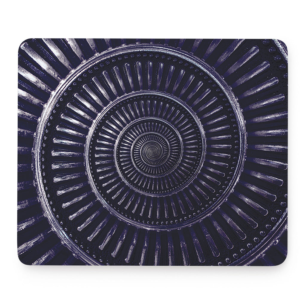 Dark Navy Metal Spiral Print Mouse Pad