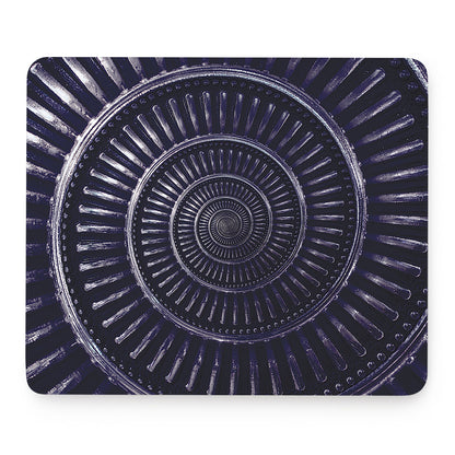 Dark Navy Metal Spiral Print Mouse Pad