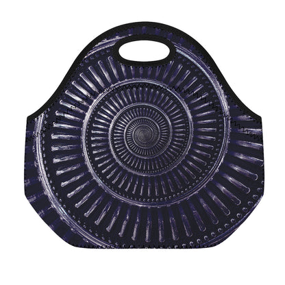 Dark Navy Metal Spiral Print Neoprene Lunch Bag