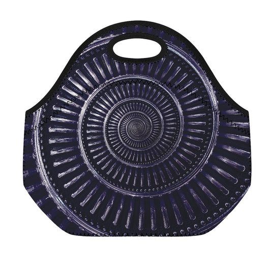 Dark Navy Metal Spiral Print Neoprene Lunch Bag