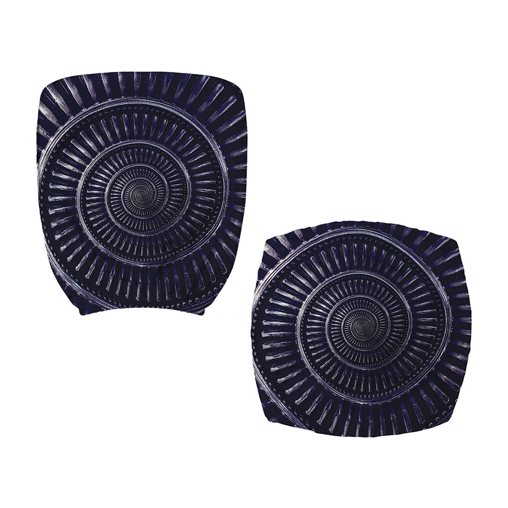 Dark Navy Metal Spiral Print Office Chair Cover