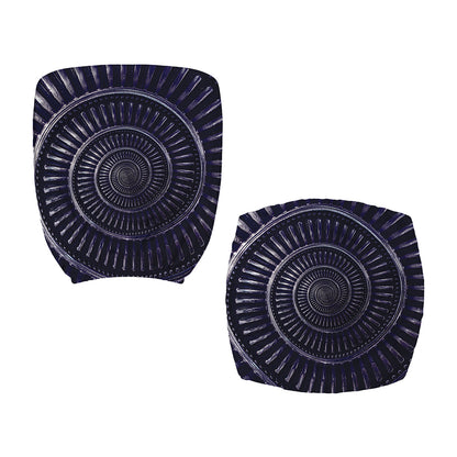 Dark Navy Metal Spiral Print Office Chair Cover