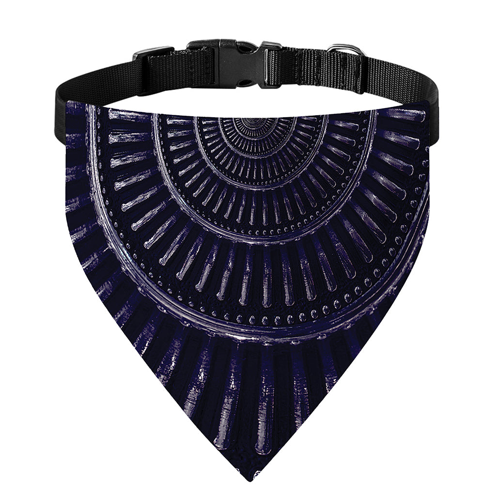 Dark Navy Metal Spiral Print Over The Collar Dog Bandana