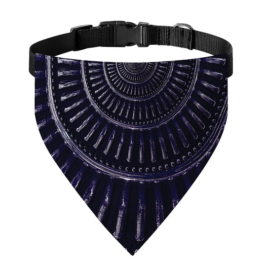 Dark Navy Metal Spiral Print Over The Collar Dog Bandana