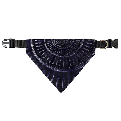 Dark Navy Metal Spiral Print Over The Collar Dog Bandana