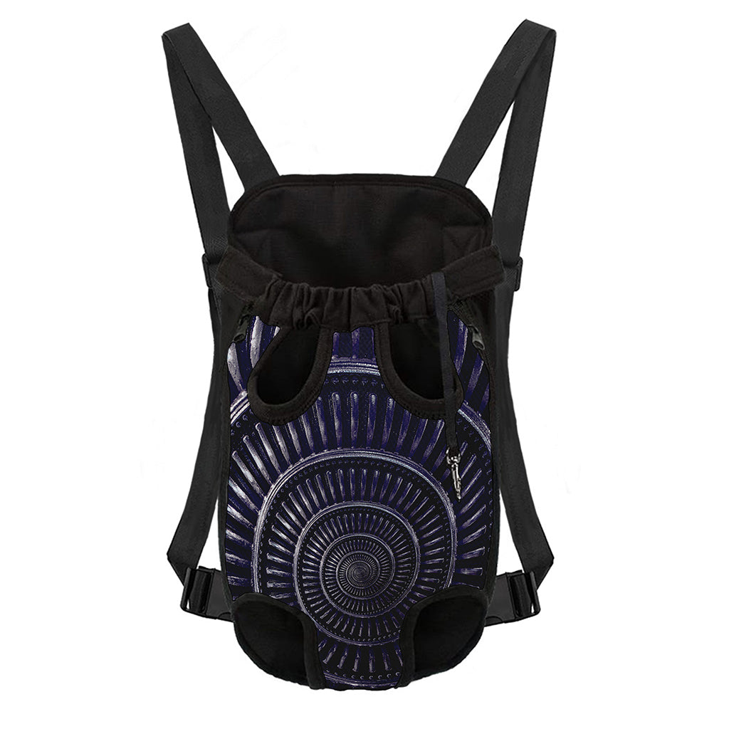 Dark Navy Metal Spiral Print Pet Carrier Backpack