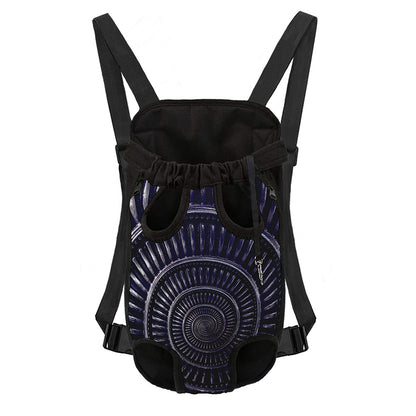 Dark Navy Metal Spiral Print Pet Carrier Backpack
