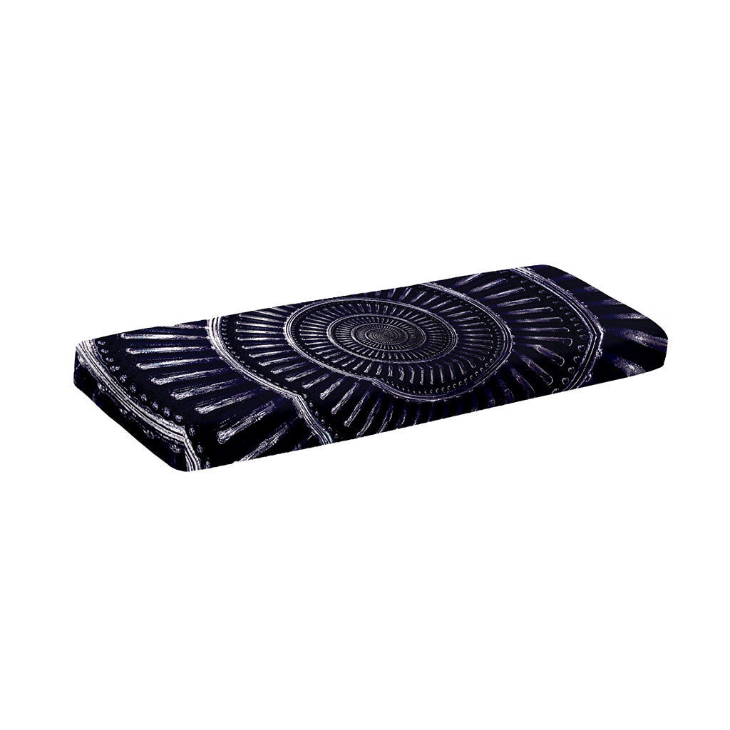 Dark Navy Metal Spiral Print Piano Keyboard Cover
